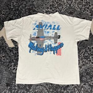 Vintage 90s Distressed Aviall Airplanes Champion White T Shirt Men Sz XL